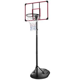 Portable Basketball Hoop System Stand Height Adjustable 7.5ft - 9.2ft with 32 Inch Backboard and Wheels for Youth Adults Indoor Outdoor Basketball Goa