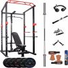 210lb Home Gym sets Multi-functional Power Cage,Home Adjustable Pullup Squat Rack 1000Lbs Capacity Comprehensive Fitness Barbell Rack