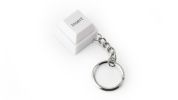 Push-Button Elegance with Stainless Steel Keychain and White Super LED