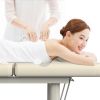 80 Inches Wide - Quality Leather Beauty Spa Furniture Massage Table Bed Iron on Round Legs Facial Bed Beauty Bed - Beige Gray