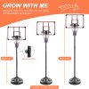 Portable Basketball Hoop System Stand Height Adjustable 7.5ft - 9.2ft with 32 Inch Backboard and Wheels for Youth Adults Indoor Outdoor Basketball Goa