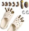 Funny Toe Shoe Charms Set 3D Fake Toe Clog Shoes Charms