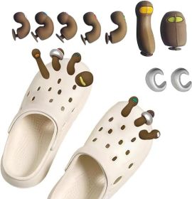 Funny Toe Shoe Charms Set 3D Fake Toe Clog Shoes Charms (Color: Brown)