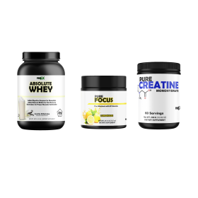 Gym Rat Bundle Protein, Pre-Workout, Creatine (Pre-Workout and Creatine: Pure Focus and Creatine, Protein: Absolute Whey Vanilla)