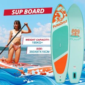 11'6"×34"×6" Extra Wide Inflatable Paddle Board, Stand Up Paddle Board (Color: Blue)